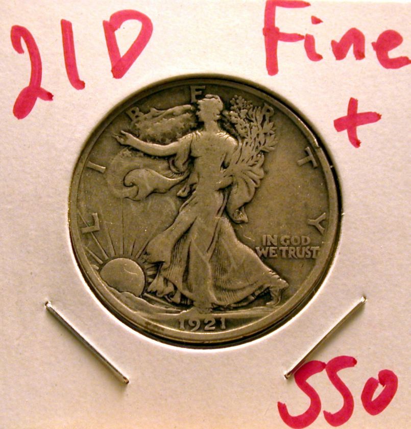 1921 D Walking Liberty Half in Fine+  