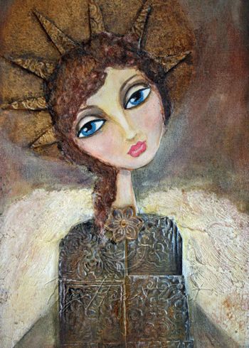 print of an original mixed media painting by geri centonze