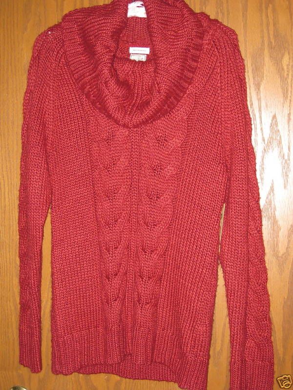 RUFF HEWN SLOUCHY BIG TURTLENECK SWEATER RED XL NWT $89  