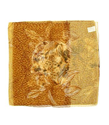 Woman Chiffon Oblong Scarf Silk Leopard 14x64 NEW  