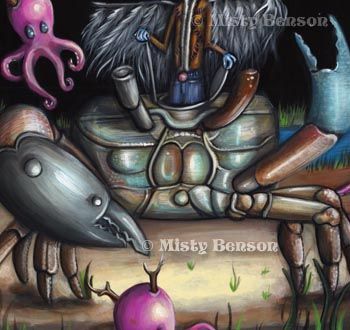 Cancer zodiac signs art steampunk crab octopus 13x19  