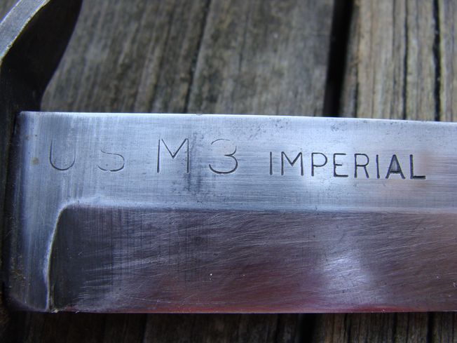 WWII US M3 Blade Marked Fighting Knife USM3 Imperial with Scabbard 