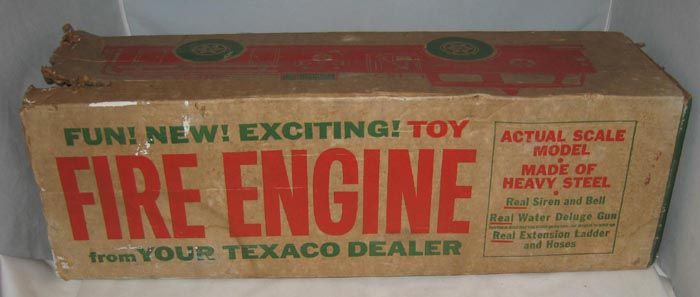 VINTAGE BUDDY L PRESSED STEEL TEXACO FIRE CHIEF FIRE TRUCK IN ORIGINAL 