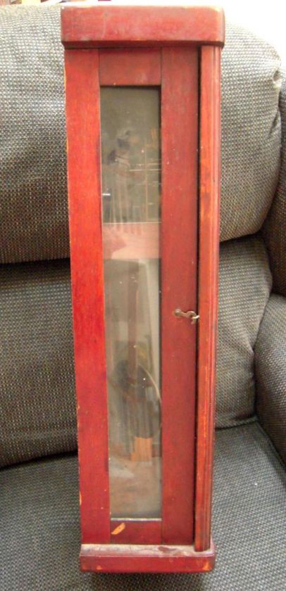 antique BEAUTIFUL ARTS CRAFT MISSION SHAKER WALL CLOCK ~ESJ w/KEY 