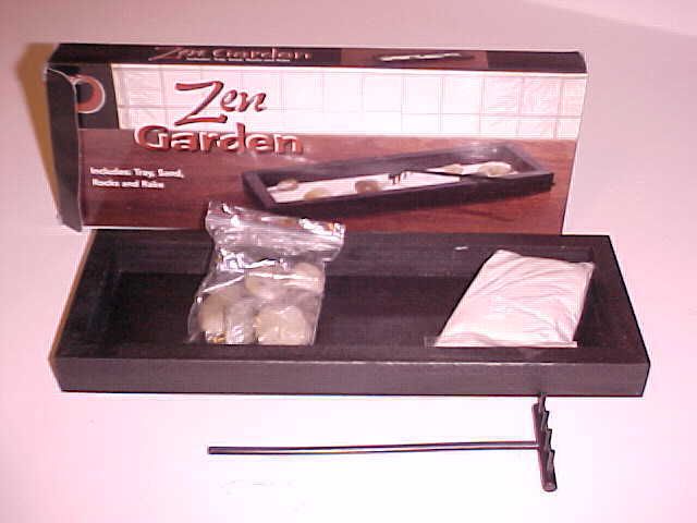 BRAND NEW DESKTOP MINI ZEN GARDEN SAND ROCKS RAKE  