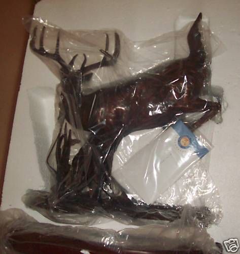 Franklin Mint Majestic 10 Point Buck Bronze Sculpture  