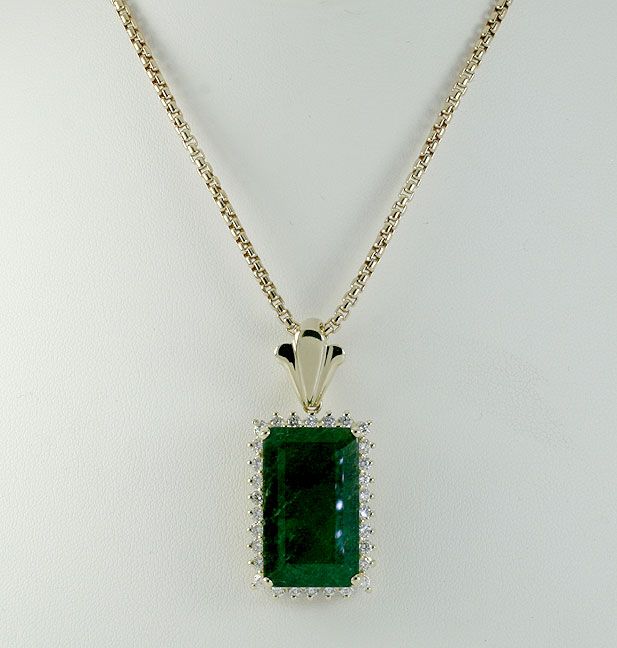 EXTRAORDINARY 24.25CT 30 DIAMOND & GIA CERTIFIED EMERALD 14K YG 