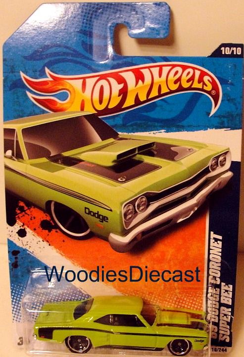 Hot Wheels 2011 Dodge Coronet Super Bee Lime Green HW ★  