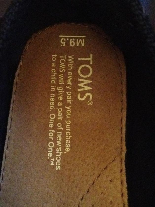 Brand New TOMS MENS CLASSIC WOVEN SLIP ON   BLACK BURLAP No Box