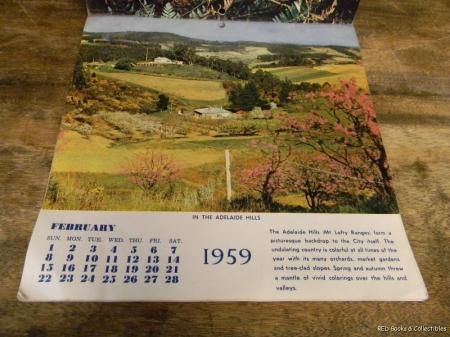 Beautiful Australia Calendar 1959 Color Illustrated  