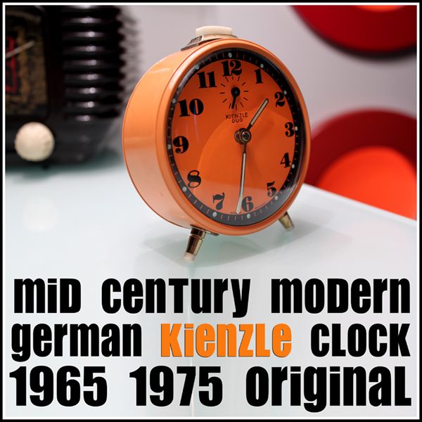 ORANGE MID CENTURY MODERN CLOCK KIENZLE UHR PANTON ÈRE  