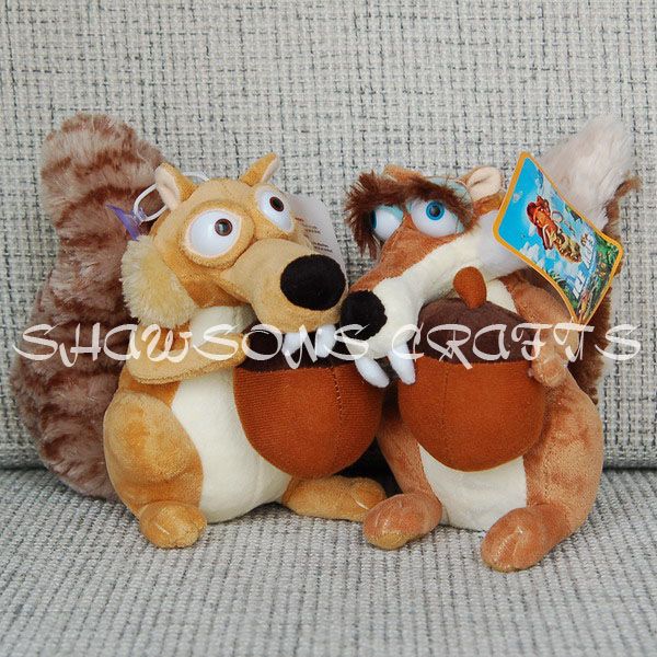 ICE AGE 3 SQUIRRELS 7 SCRAT SCRATTE PAIR PLUSH DOLL  