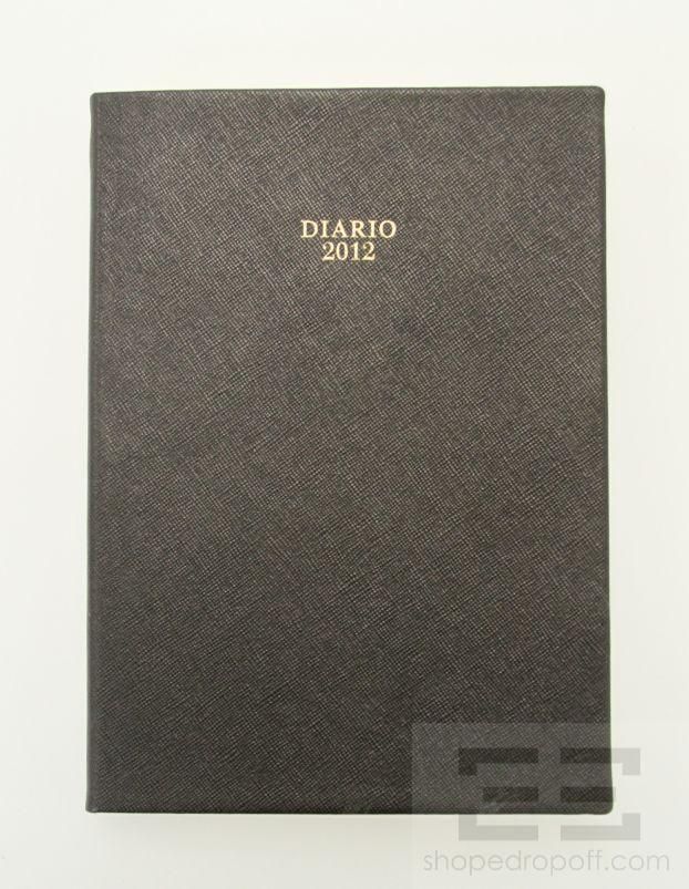   Black Saffiano Leather And Gold Leaf Teal Page 2012 Agenda NEW  