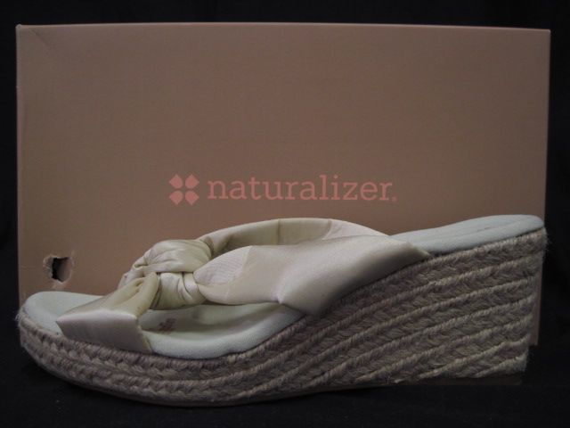 NATURALIZER Ivory Wedges Slides Mules Size 8.5 IN BOX  