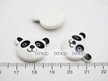 12 pcs Panda Bear Head Resin Flatback Cabochon 7100/24 6009 0225 