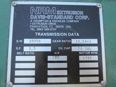 NRM Pacemaker III 321 L/D Extruder, Air Cooled, 300HP  