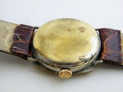 Vintage World War I WW1 Trench Watch Brass Case Wire Lugs 7 jewels 