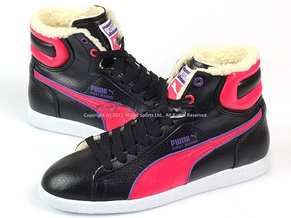 Puma First Round Fur Wp Wtr Jr Black/Raspberry/Heliotrope Casual Warm 