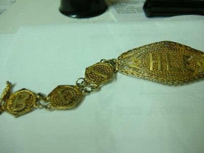 Bracelet antique made Palestine Bethlehem gold or gilt  