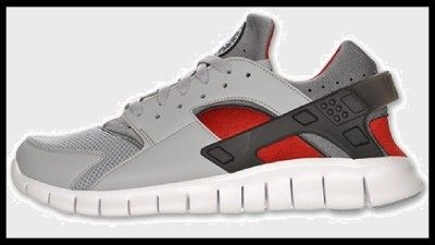 NIKE HUARACHE FREE RUN MENs RUNNING SHOE WOLF GRY/COOL GRY/VARSITY RED 