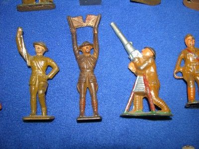 CAST IRON ARMY MEN WORLD WAR WWI SOLDIERS & TANK  