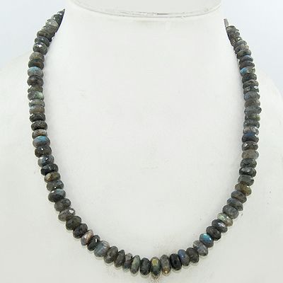 319 Ct Natural Labradorite Gemstone 925 Sterling Silver 10 mm Beads 