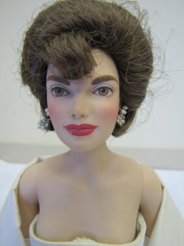 Franklin Mint Porcelain Jackie Kennedy Doll w/ Stand  