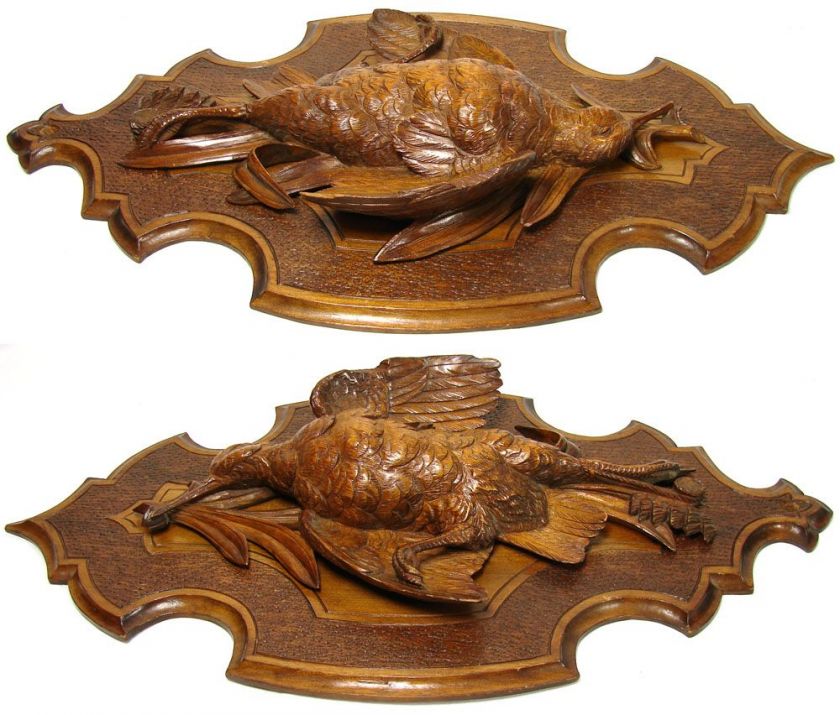   Carved Fruits of the Hunt 20 Wall Plaque, Bird, Woodcock  