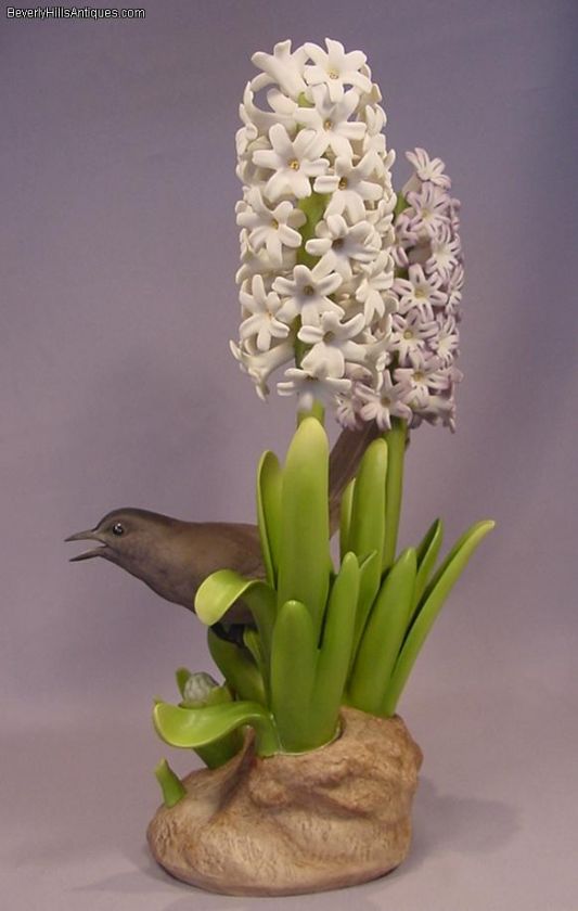 Rare Boehm Bird Porcelain Catbird (with Hyacinth) # 483  