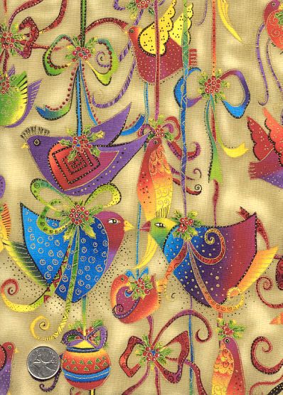 Rare LAUREL BURCH Fabric HOLIDAY COLLECTION Partridges  