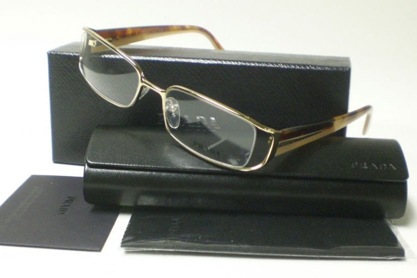 PRADA VPR58I VPR 58I GOLD 5AK 1O1 EYEGLASSES 50 AUTH.  