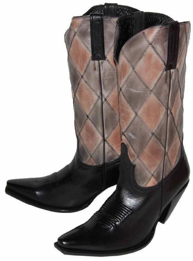 637 New LUCCHESE BlkCalf Cowboy Boots Womens 8.5 B $360  