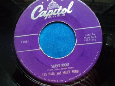 LES PAUL~MARY FORD 45 Jingle Bells~Silent Night 1951  