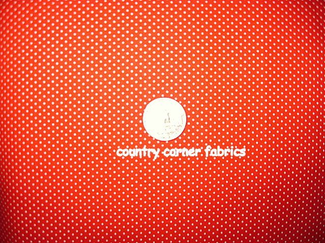 Yards RED PIN DOTS Cotton Fabric Tiny White Polka Dot  