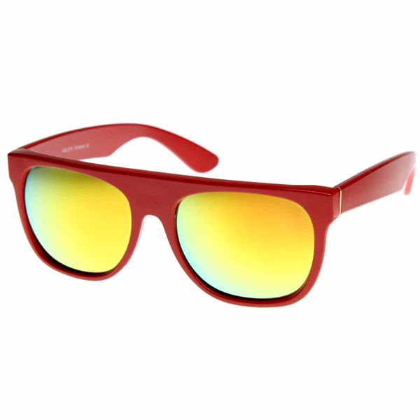   Bright Revo Mirror Lens Super Flat Top Wayfarer Sunglasses 8090  