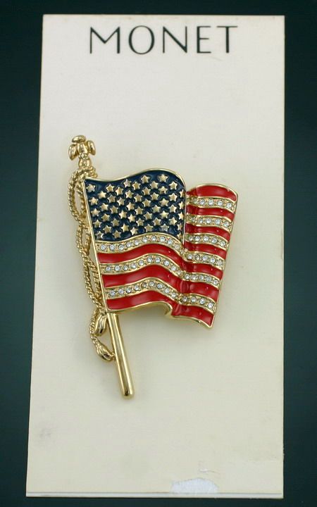 Monet Sept September 11 2001 Patriotic Flag Pin 9/11/01 911  