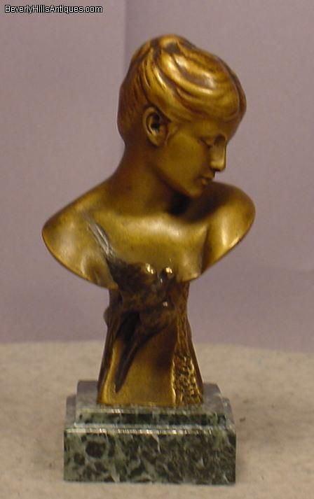 Exquisite 2 Color Bronze Female Bust Englebert Peiffer  