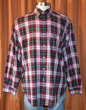 RALPH LAUREN POLO BLAKE PINK BLUE YELLOW PLAID LONG SLEEVE SHIRT MENS 