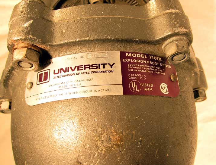 University 7101X Explosion Proof Driver 16 Horn Loudspeaker 65 Watt 