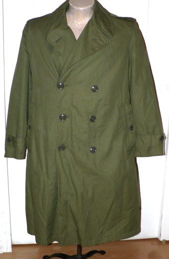 US Army Overcoat OG 107 Sateen w/ Liner Trench Coat  