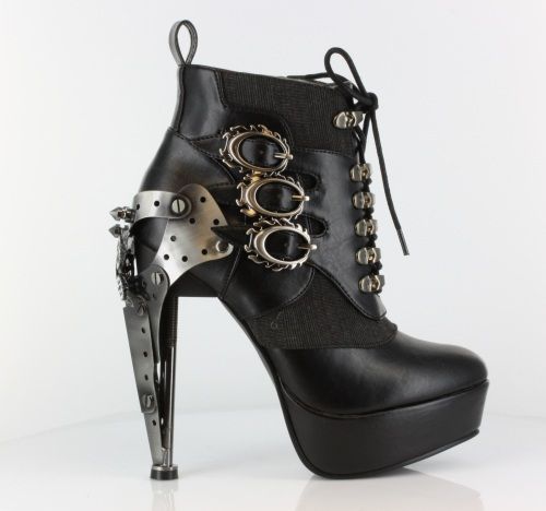 HADES OXFORD GOTHIC STEAMPUNK VICTORIAN METAL GEARS PLATFORM ANKLE 