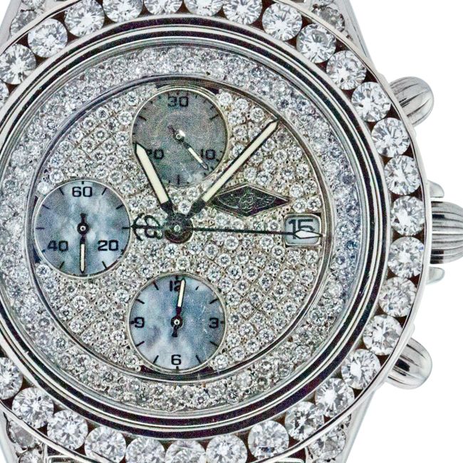 MENS BREITLING DIAMOND WATCH 15.00 CARATS VALUED AT $45.000.00  