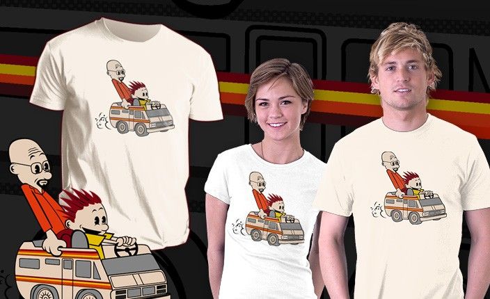 Calvin Hobbes Breaking Bad Jesse Mr. White Mashup Teefury Men Shirt 