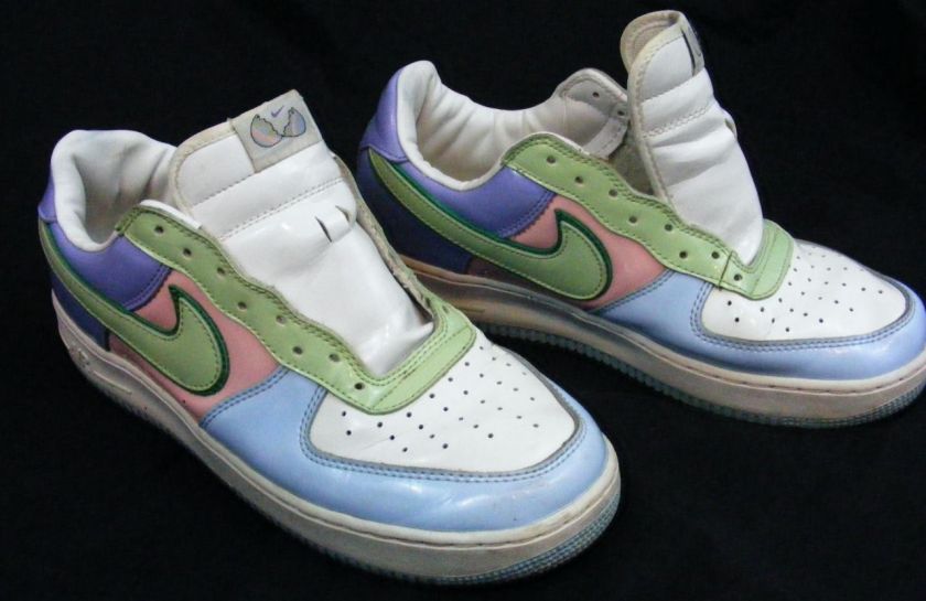 Nike Air Force One AF 1 Easter Egg Shoes Low Mens Size 13 Green Purple 