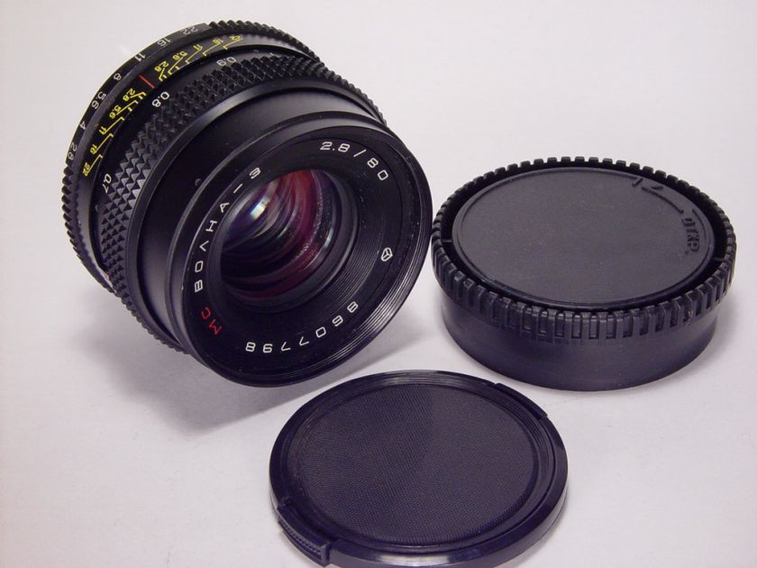 Lens MC Volna 3 2.8/80mm Kiev 88. Exc++. s/n 8607798  