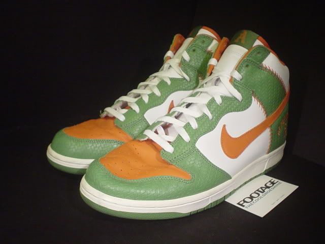 2006 Nike Dunk High UTT UNTOLD TRUTH BASEBALL ALMENDARES GREEN ORANGE 