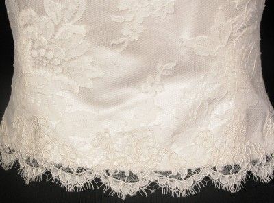 Anne Barge 461 X Alencon Lace Light Ivory Strapless New Couture Bridal 