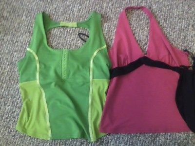 byer pink black halter l venus williams green exercise tank new with 