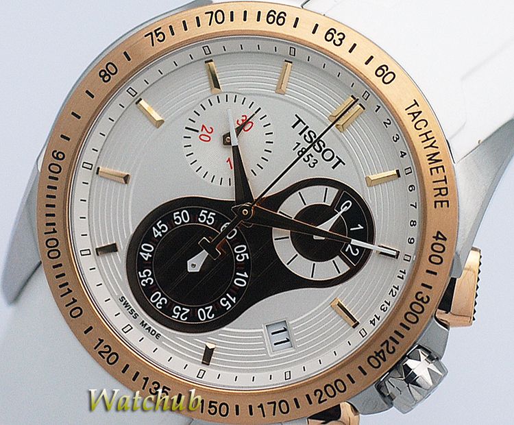 TISSOT T SPORT VELOCI T ROSE GOLD 330Ft CHRONOGRAPH TACHYMETER MENS 