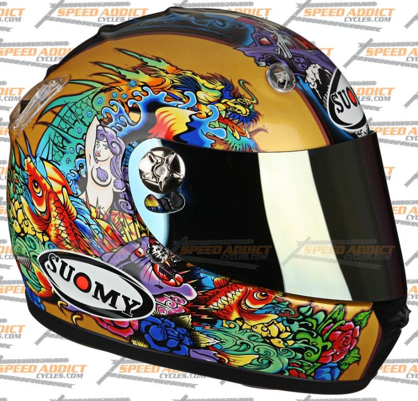 Suomy 2010 Vandal Tattoo Gold Full Face Helmet XL  